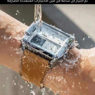 ساعة عصرية فاخرة للرجال ذات قرص كبير ،ساعة واحدة، ثلاث مناطق زمنية